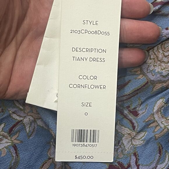 VERONICA BEARD Tiany Dress Size 0 Cornflower Blue NEW Floral Designer Boho Chic - Picture 9 of 12